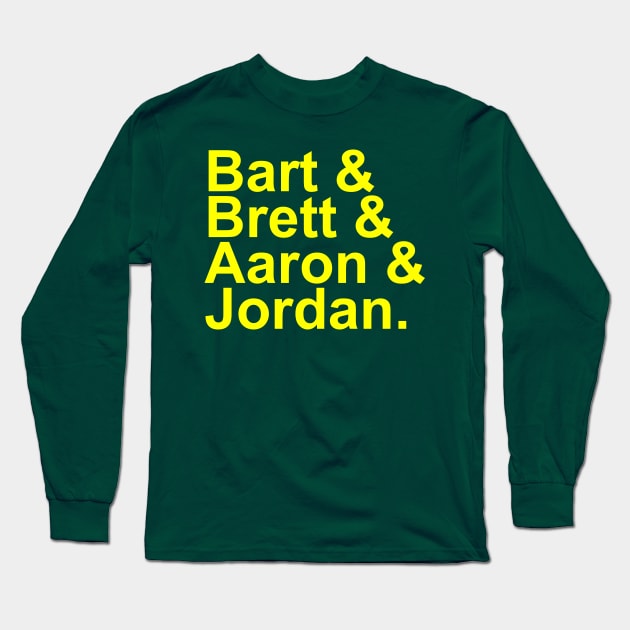 Bart Starr Brett Favre Aaron Rodgers Jordan Love Long Sleeve T-Shirt by Retro Sports